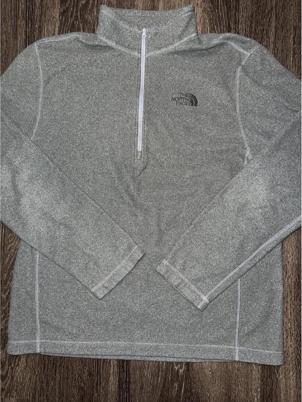 The North Face Men's Gray Quarter-Zip Fleece Pullover Sweater Size M